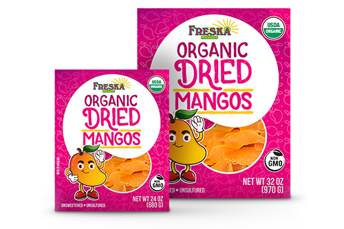 Image: organic dried mango packaging