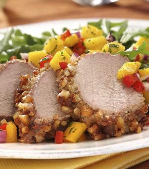 Almond Crusted Pork with Mango Relish