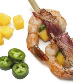 Bacon-Wrapped Mango Shrimp