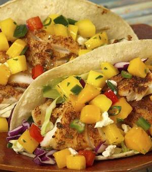 Baja Fish Tacos with Mango Salsa